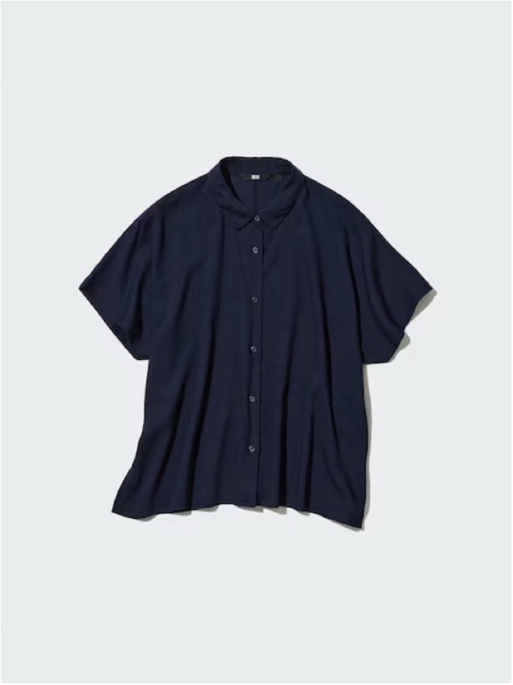 Uniqlo Navy Short-Sleeve Button-Up Shirt